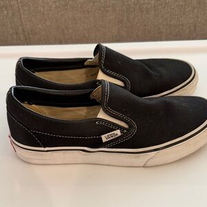 Vans Black Canvas Slip-On Loafers